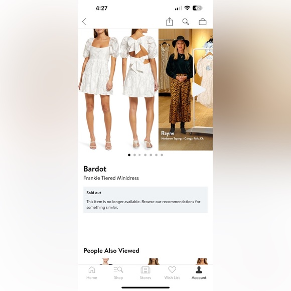 Bardot Frankie tiered mini dress from Nordstrom. Brand new. Beautiful fabric - Picture 4 of 5